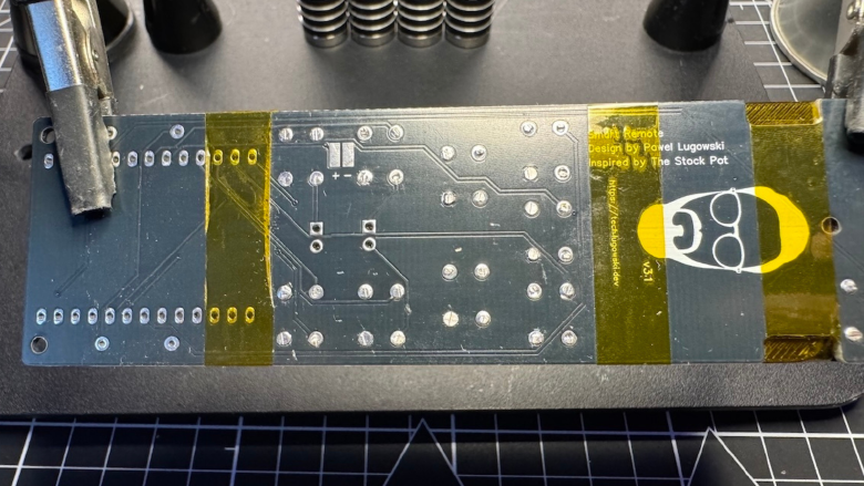 Bottom side of PCB after soldering