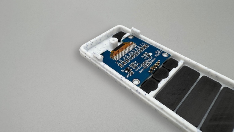 Aligning display step 2 - push display to case